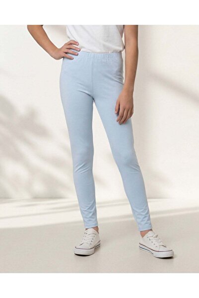 REDTAG Senior Girls Pale Blue Basic Leggings