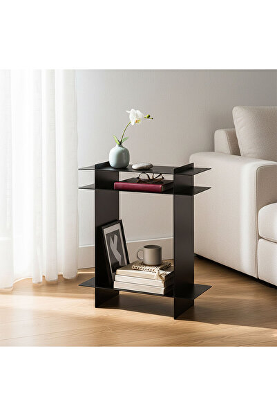 Artepera Grid Metal Yan Sehpa, Dekoratif Sehpa, Modern Tasarım