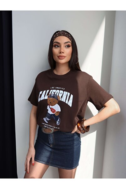 ESRAHELVACI Bear California εμπριμέ μπλουζάκι