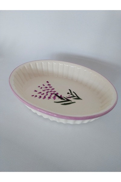 Zümrüdüanka Seramik Lavanta Patterned Ceramic Oven Dish