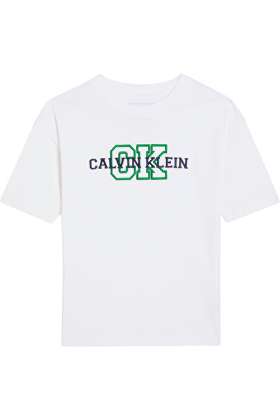 Calvin Klein Boy's Varsity Logo Ss White T-Shirt