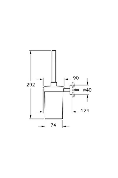 VitrA Base 200 A44104 Tuvalet Fırçalığı, Krom