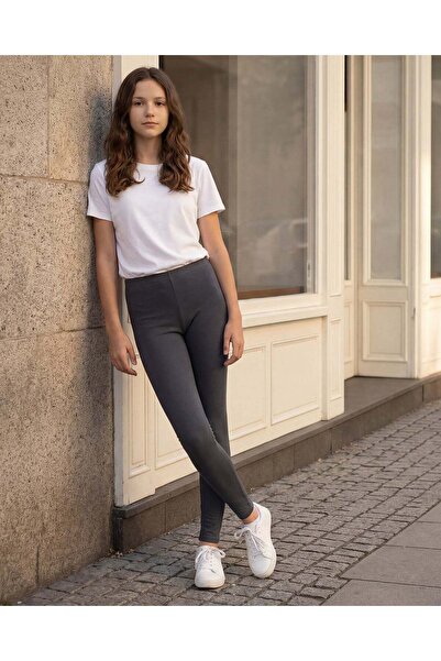 REDTAG Senior Girls Charcoal Leggings