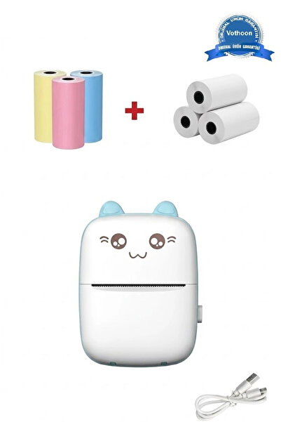 Vothoon Mini Fotoğraf Yazıcı Kablosuz Etiket Yazıcı Baskı Makinesi Ios Androi...