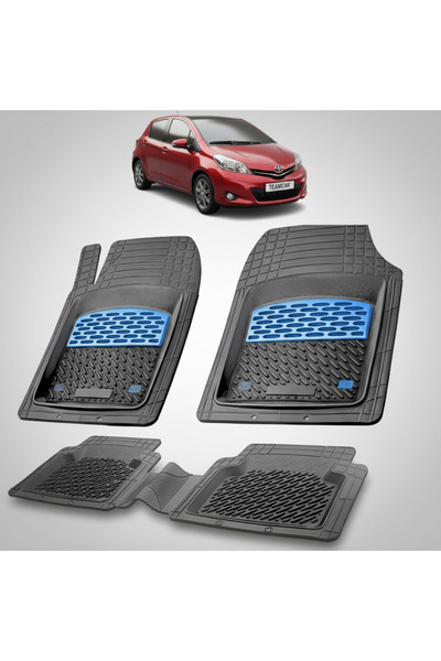TEAMCAR Πατάκια δαπέδου συμβατά με Toyota Yaris XP130 Hatchback 2011-2014 | Μπλε