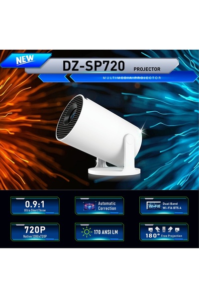 Datazone 1280*720 resolution projector with two HDMI inputs and a PC input