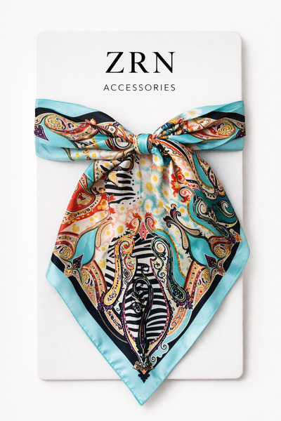 ZRN AKSESUAR إكسسوار شعر فلار باللون الفيروزي حقيبة منتج رائع يمكن استخدامه ك...