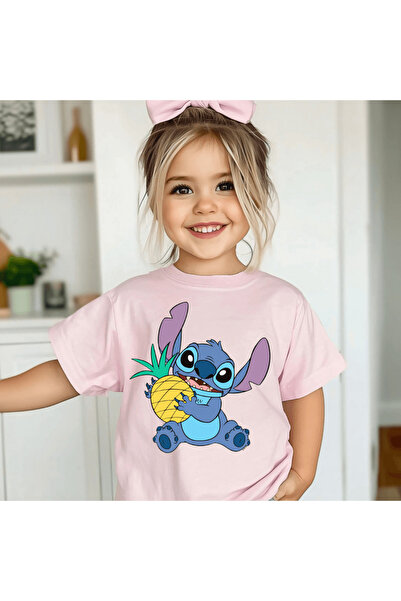 Kartier Tricou Copil Roz Stitch Pineapple