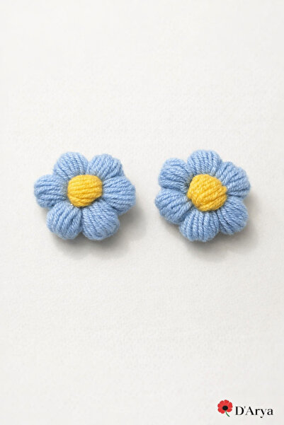Darya Dd763 Pastel Color Knitted Daisy Baby Hair Clip Baby Kids