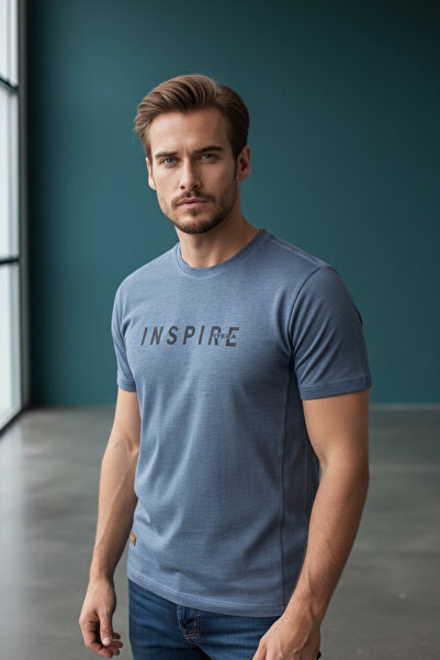 Piyera Men's Inspire Printed Single Jersey Fabric Basic T-Shirt – Slim Fit Co...
