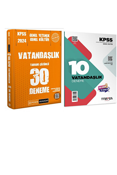 Pegem Akademi Yayıncılık KPSS Genel Kültür Genel Yetenek Vatandaşlık 30 Denem...