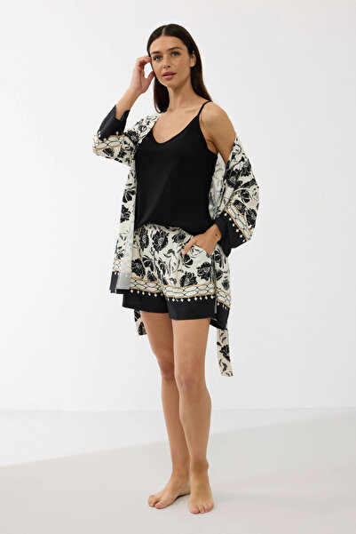 Anıl 11710 Women's Dressing Gown Shorts Set