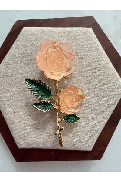 My Joyas Design Şeffaf Taşlı Gül Broş