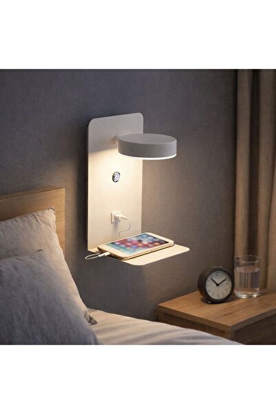 Mikro Aydınlatma Telefon Kitap tutucu Oynar Başlıklı Okuma Lambası Yatak başı...