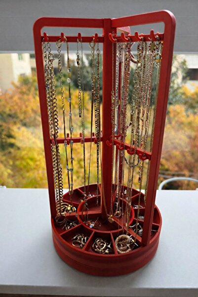 DU&ER Rotating Jewelry Organizer Stand Necklace Earrings Bracelet Organizer D...