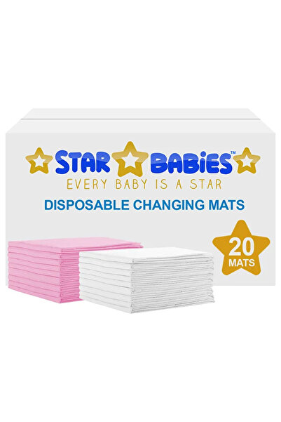 STAR BABiES 20 قطعة من مفارش تغيير الحفاضات للاستخدام مرة واحدة