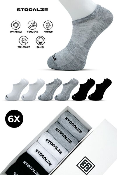 STOCALZE 6-Piece Men's Bamboo Sneakers Socks Set. Stitch-Free Anti-Sweat Invi...