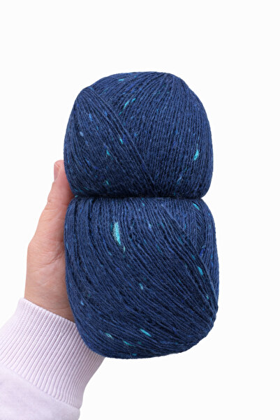 Yüniko's 636 Gram ( 7-8 Adet Yumak ) İthal ve Renkli Benekleri Olan Keten-Pam...