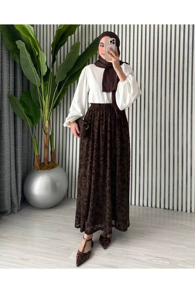 Blue Morpho Patterned Tulle Lined Skirt