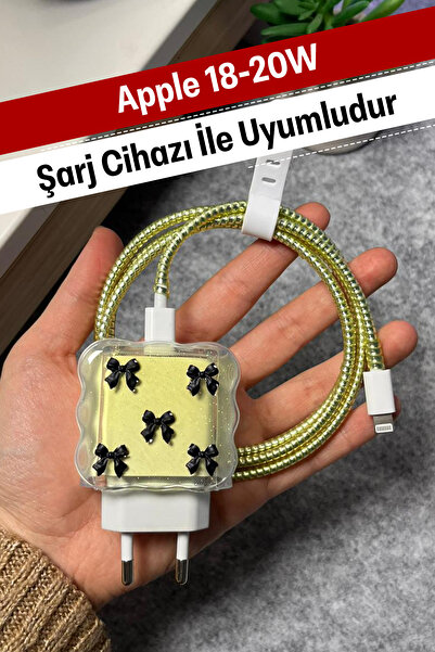 WANNA PROTECT Iphone 18-20W Uyumlu Şarj Kablosu Başlığı Adaptörü Koruma Vinta...