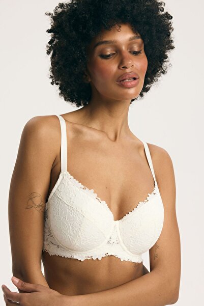 ESOTIQ Lightly Padded Bra Underwired & Reinforced with Beautiful Floral Lace ...