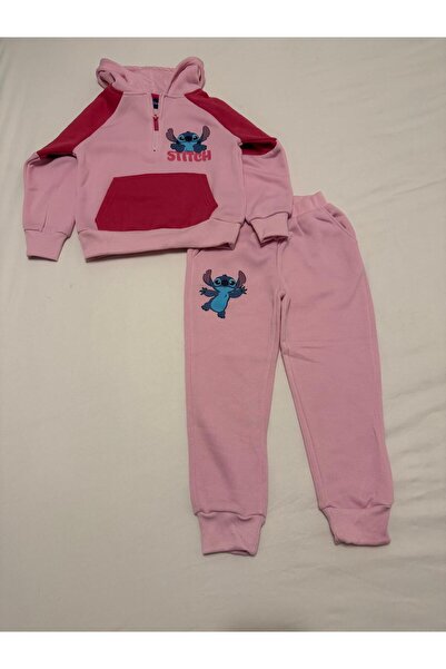 Stitch Φόρμα Lilo and Stitch για κορίτσια, ροζ, με κουκούλα, 8 ετών