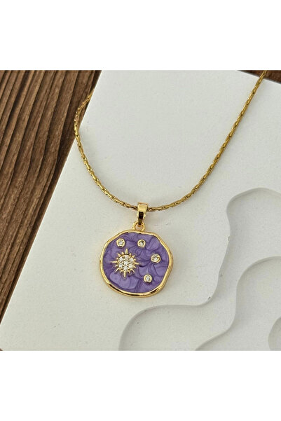 TURKAFONE قلادة التاروت باللون الأرجواني