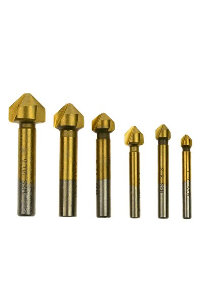 GEKO SET 6 FREZE CONICE HSS ACOPERITE CU TIN, DIAMETRE 6,3–20,5 MM PENTRU PRE...