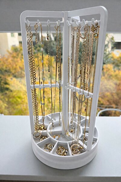 DU&ER Rotating Jewelry Organizer Stand Necklace Earrings Bracelet Organizer D...