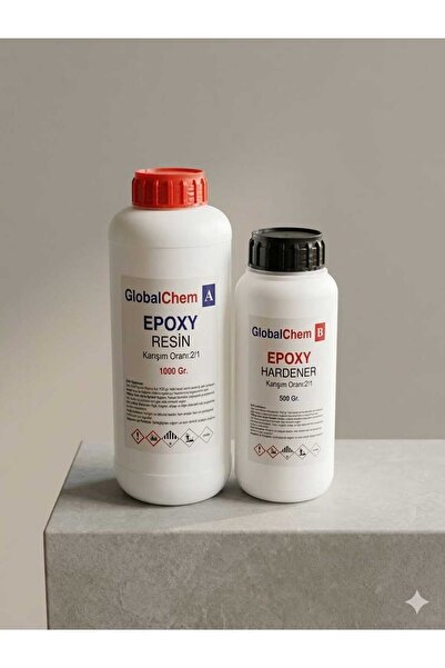 GLOBALSEAGULL GlobalChem Şeffaf Epoksi Reçine Seti 1.5 KG 1000gr Reçine + 500gr