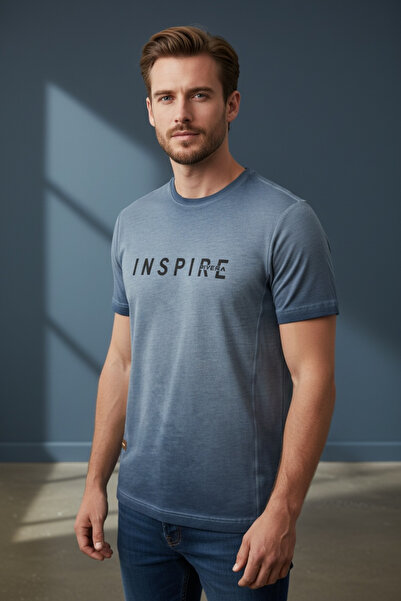 Piyera تي شيرت رجالي من قماش جيرسيه مطبوع من Inspire، تي شيرت رجالي من القطن ...