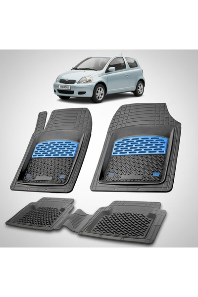 TEAMCAR Πατάκια δαπέδου συμβατά με Toyota Yaris XP10 Hatchback 2003-2005 | Μπλε