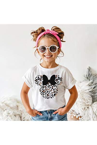 Kartier Tricou Copil Alb Minnie Leopard Print