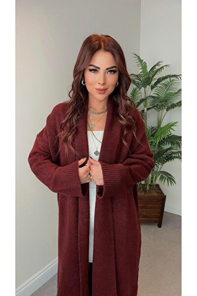 DİDEM GÜLTAKTI سترة Moze النسائية ياقة شال باللون الأحمر الداكن