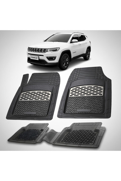TEAMCAR Πατάκια δαπέδου συμβατά με Jeep Compass MP 2017+ | Ασημί