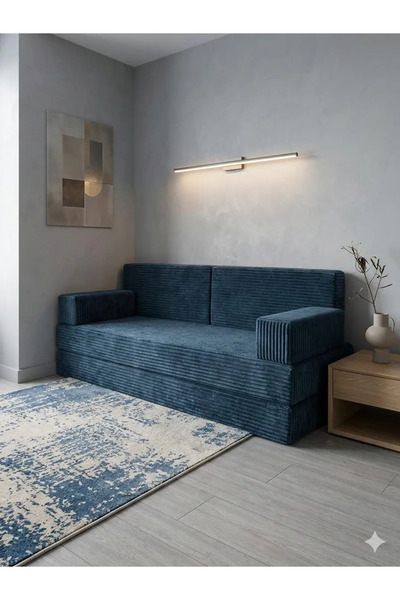 BAKIRÖZÜ HOME Premium Fitilli Kadife Kumaş, Konforlu Yer Kanepesi ,Modüler Ko...