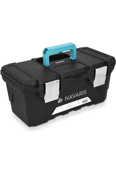 Navaris Cutie de scule, 40,6 x 22,1 x 18,7 cm, 15L, plastic cu zăvoare din oț...