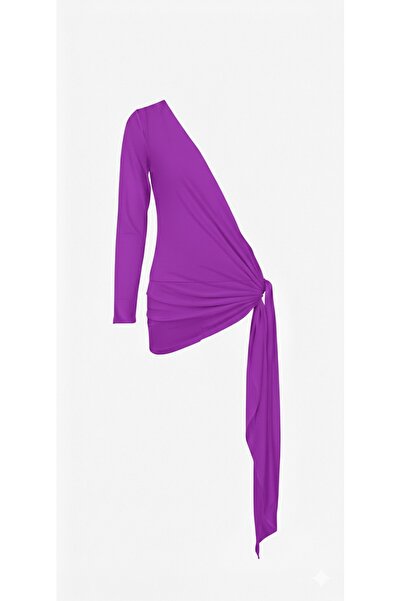 AQUELLA One shoulder Side-Tie tunic