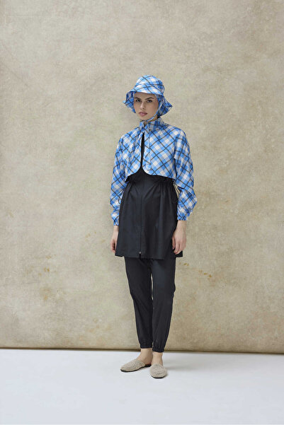 GAVLİA Women's Hijab Swimsuit 3-Piece Set - Half-Covering Zippered..