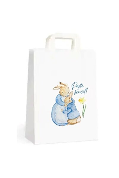 Gamma Print Set 10 pungi cadou pentru Paste cu model mama iepuras si pui, mes...