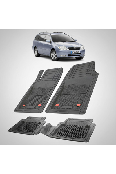 TEAMCAR Πατάκια δαπέδου Toyota Corolla E120 Συμβατά με Estate 2001-2004 | Μαύρα