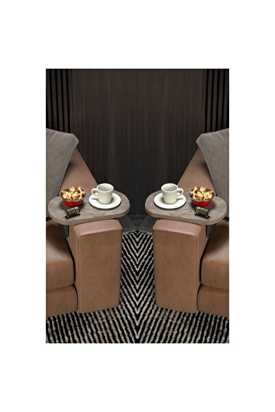 GOLDFALEZ Ikili (2 Adet) Yan Sehpa Ayarlanabilir Tepsi Dekoratif Modern Tepsi...