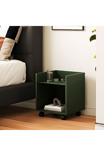Artepera Cube Tekerlekli Metal Komodin, Dekoratif Yan Sehpa, Modern Tasarım