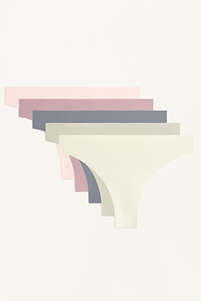 Oysho 5'li lazer kesim görünmez polyamid karışımlı tanga külot
