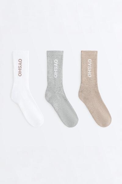 Oysho 3 çift klasik pamuklu çorap