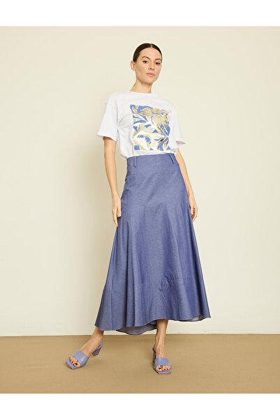 BGN workshop تنورة ميدي مزيج من حزام قطع بتفاصيل CEP قطن