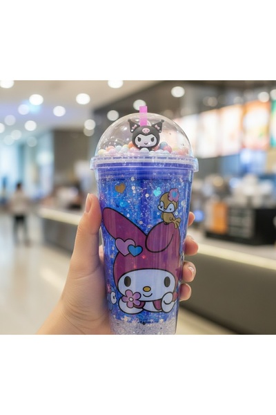 Kuzey Tacı Sanrio Character Figured and Colorful Double Wall Water Cup with B...