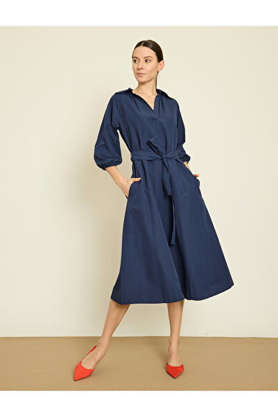 BGN workshop Baglama Kusak Belt Li Cotton Mixed Dress