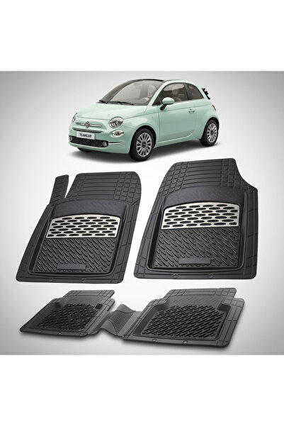 TEAMCAR Πατάκια δαπέδου συμβατά με Fiat 500C (Cabrio) 2009-2015 | Ασημί