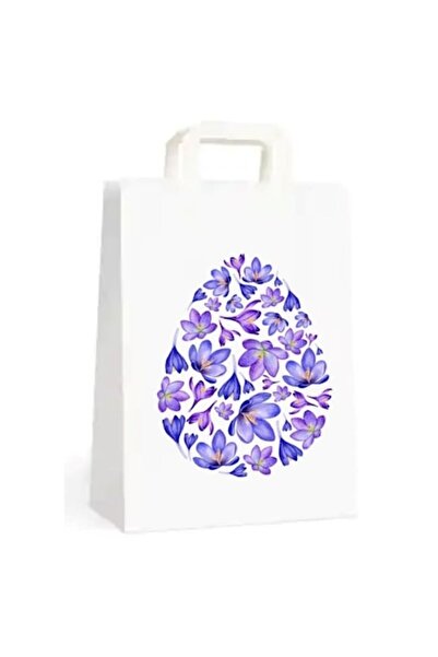 Gamma Print Set 10 pungi cadou Paste, model floral cu branduse, 18x9x25 cm